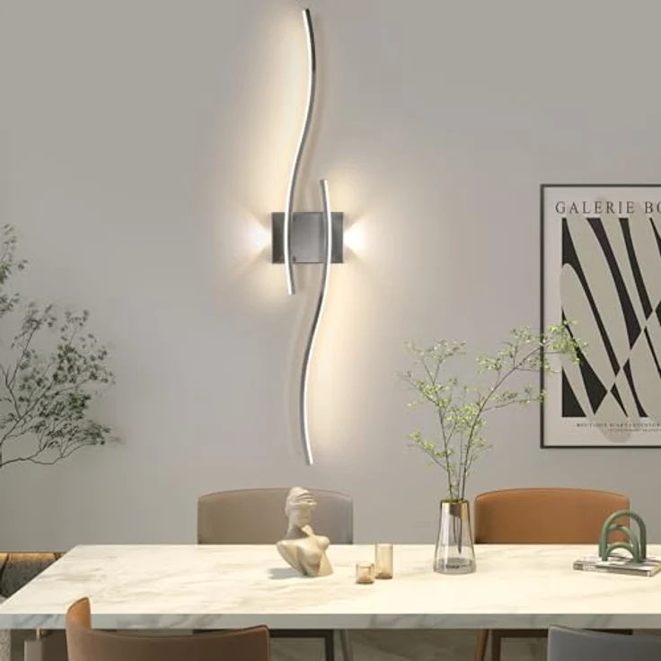 Goeco LED Wandleuchte Innen Dimmbar 89CM 29W Lange Wandlampe Flurlampe mit Fernbedienung 3000K-6500K Chrom Wandbeleuchtung LED mit Memory-Funktion für Wohnzimmer Schlafzimmer Küche – Bild 9