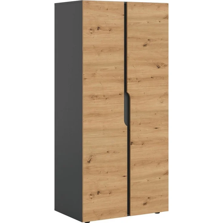 Home affaire Kleiderschrank BJÖRNEBORG, TOPSELLER!, Schlafzimmerschrank, Garderobe, Schrank (inklusive Wechselblende in anthrazit und Artisan Eiche Nachbildung) Breite 80cm, Kleiderstange, 2 Böden – Bild 3
