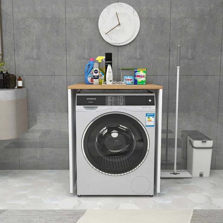 Skye Decor 'Washing Machine - White, Atlantic Pine' Waschmaschinenunterschrank, Weiß / Atlantik-Kiefer, 65 x 87-89 x 60 cm – Bild 3