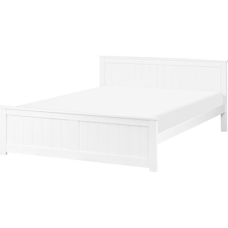 Bett mit Lattenrost Kiefernholz SABRAN 140x200 cm Weiß