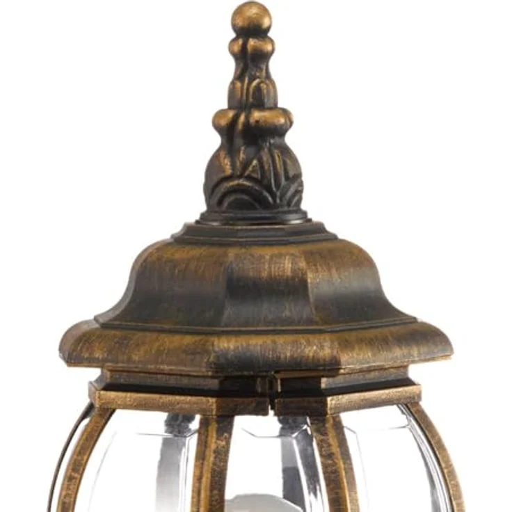 Lindby Außenleuchte Nadesha, spritzwassergeschützte Retro Pollerleuchte in Gold/Messing, 1-flammig E27 – Bild 5