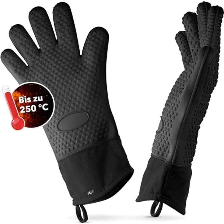 AVANA Topfhandschuhe Silikon Ofenhandschuhe Hitzebeständige Kochhandschuhe Handschuhe, Anti-Rutsch, weiches Baumwoll-Innenfutter, bis 250°C – Bild 2