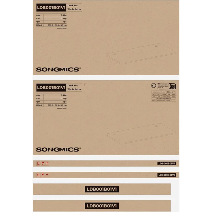 SONGMICS Höhenverstellbarer Schreibtisch elektrisch, Tischgestell, Schreibtischständer mit Motor, stufenlos verstellbar, 120 x 60 x (73-114) cm, Stahl, vintagebraun-schwarz LSD011B01 – Bild 10