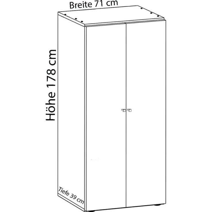VCM Büroschrank Vandol 912227 Buche B. 70 x H. 178 x T. 40 cm – Bild 2
