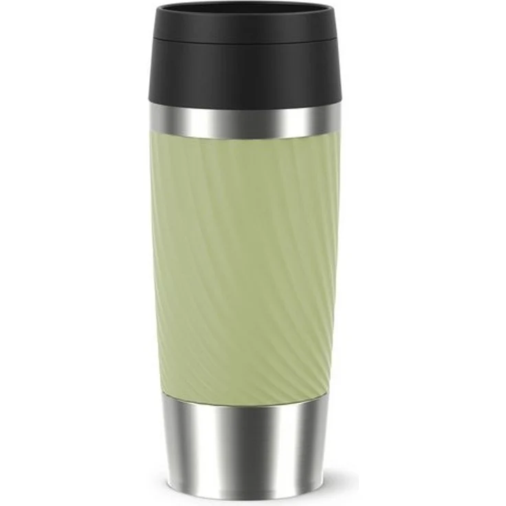 Emsa Thermobecher Travel Mug Classic Twist, 1-tlg, Edelstahl, Kunststoff, Silikon, 0,36 Liter, Comfort-Schraubverschluss, Quick-Press, auslaufsicher – Bild 4