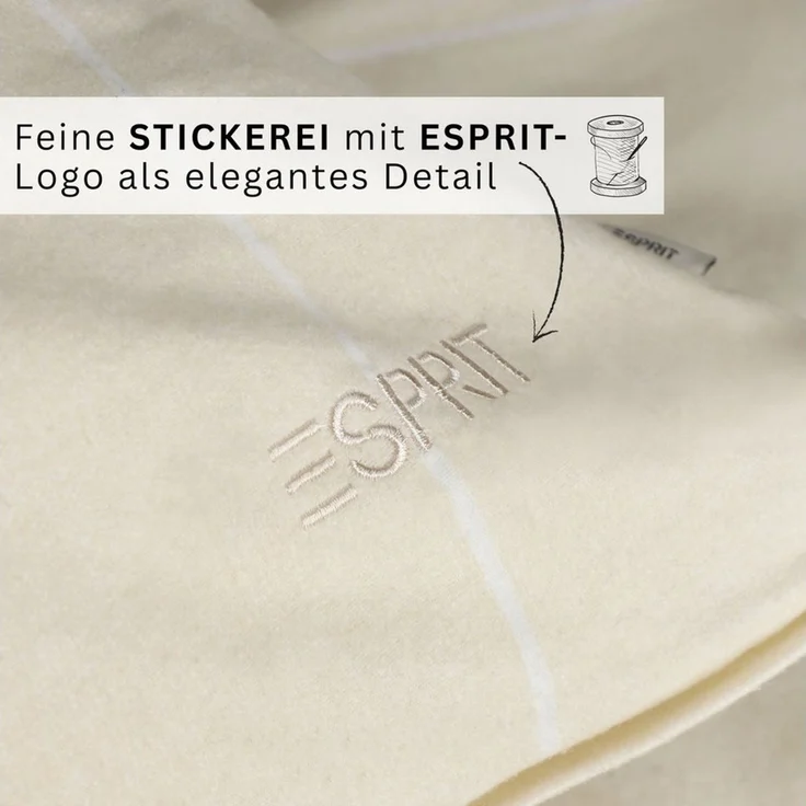 Esprit Bettwäsche FLANELL Winter Bettwäsche, Baumwolle, 1 teilig, 135 x 200 cm in Creme – Bild 3