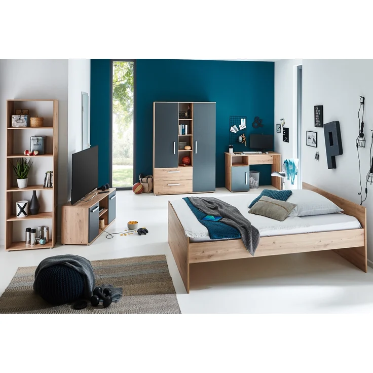 Arthur Berndt Jugendzimmer-Set »Alessio« 5-teilig, Liegefläche 120x200 cm, Anthrazit, Artisan Oak – Bild 2