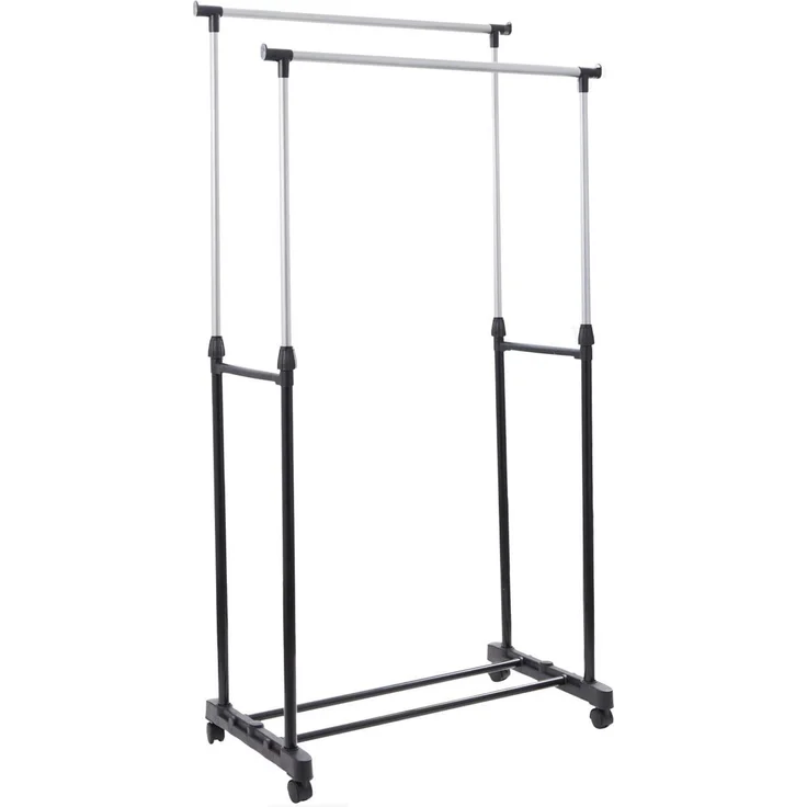 HOMELINE Duo Garderobe höhenverstellbar bis 155cm mit Rollen Kleiderständer – Bild 3