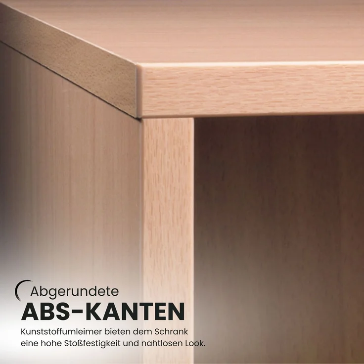 bümö Mehrzweckschrank 80cm breit, Aktenschrank o. Schuhschrank hoch, Regal Schrank-Kombi, Küchenschrank in Weiß/Grau aus Holz, Vorratsschrank & Haushaltsschrank mit Metallgriffen, 4770-W-5-BM – Bild 8