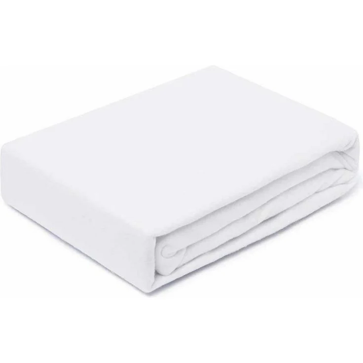 Molton Spannbettlaken 90-100 x 190-200 cm Weiss – Bild 1