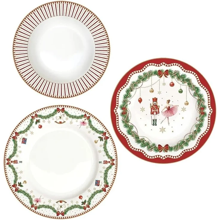 EasyLife Suppenteller Magie de Noel, Handwäsche empfohlen, Weiß, Motiv: Weihnachten – Bild 1