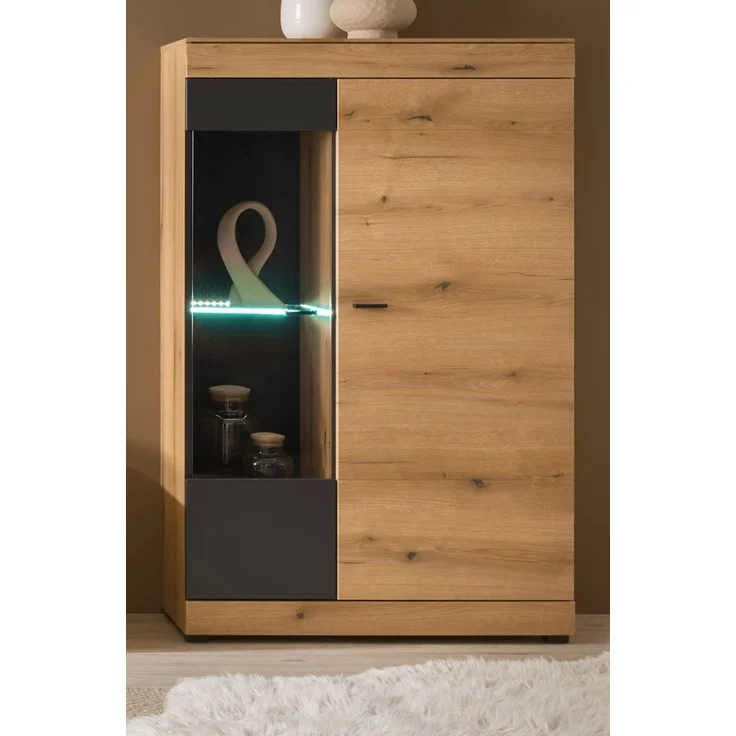 Vitrine Assina in Eiche und grau 90 x 141 cm – Bild 2