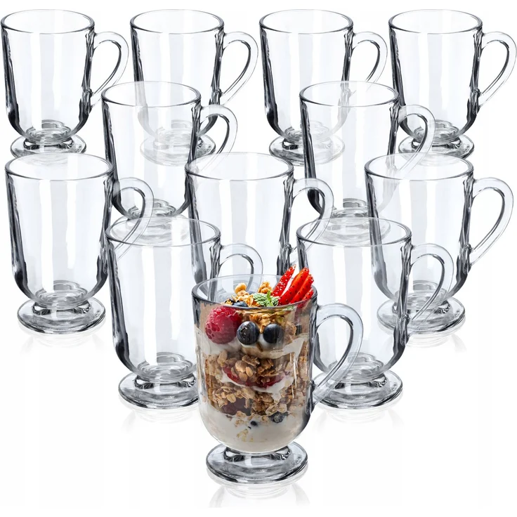 KADAX 12x Kaffee-Latte-Teegläser 300ml Glasset mit Griff – Bild 1