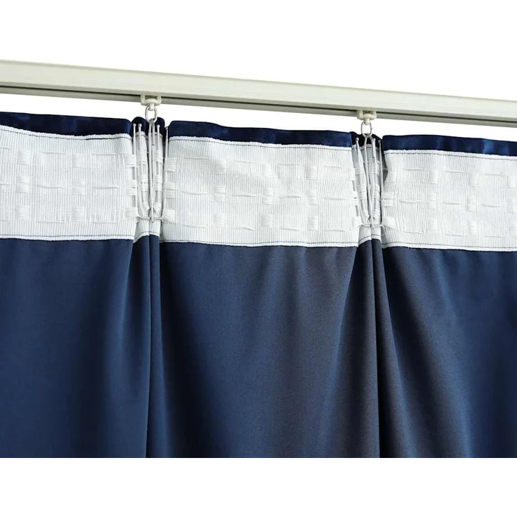 Verdunkelungsvorhänge | für Wohnzimmer & Schlafzimmer Haken 2 Stk. Samt Dunkelblau 140x225cm – Bild 4