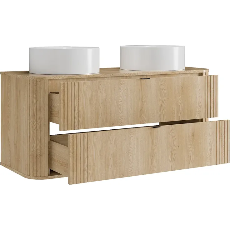 Vente-unique - FILOR Waschbeckenmöbel Holz, Platte Beige - B 46 cm x H 57 cm x L 120 cm – Bild 4