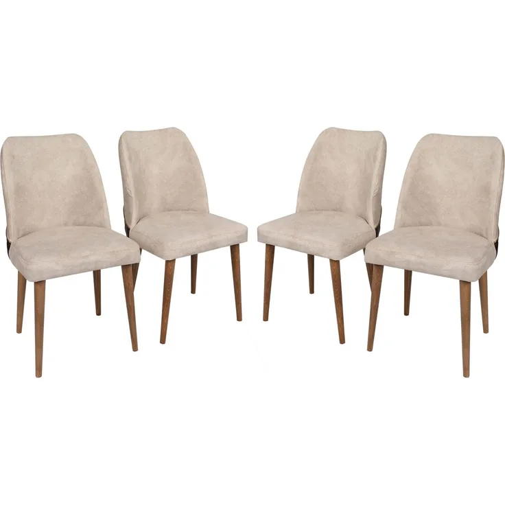Skye Decor 'Nova 071 V4' Stuhlset (4-teilig), Creme / Walnuss, 50 x 90 x 49 cm