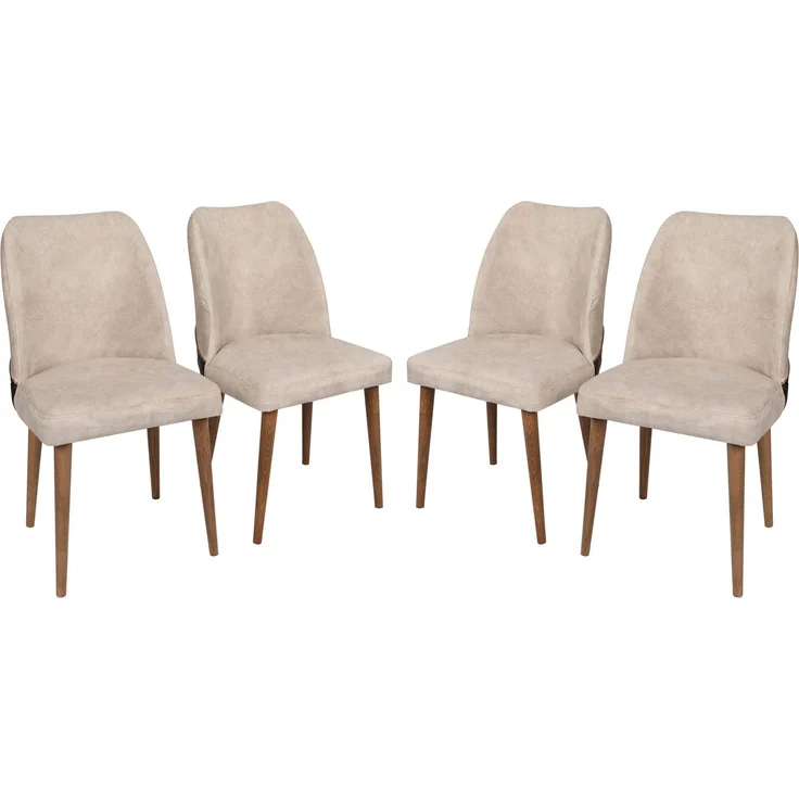 Skye Decor 'Nova 071 V4' Stuhlset (4-teilig), Creme / Walnuss, 50 x 90 x 49 cm – Bild 1