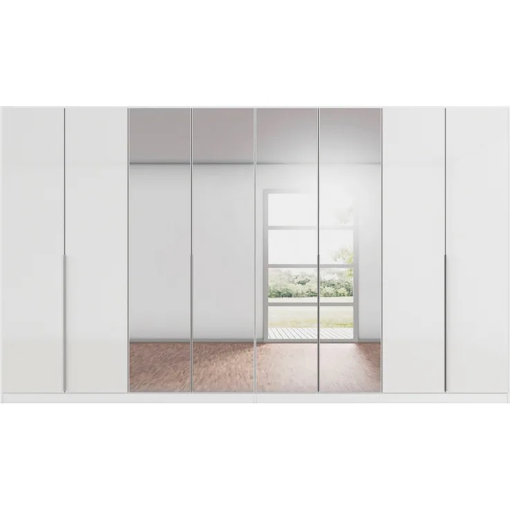 OTTO home Drehtürenschrank Kleiderschrank Kleiderschränke Schrank Garderobe AGORDO mit Glasfront (in zwei Griff-Farben, Breiten 91-360 cm) durchdachte Innenausstattung, in 7 Breiten und 2 Höhen MADE IN GERMANY