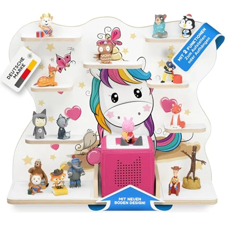 stadtecken Holzregal für Musikbox I Geeignet für die Toniebox und ca. 50 Tonies I Perfekte Tonie Aufbewahrung im Kinderzimmer I Zum Aufstellen oder Aufhängen (Lovely Pony, Groß) – Bild 2