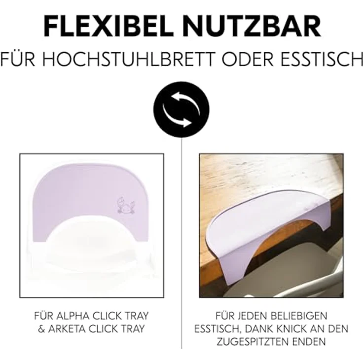 Hauck Silikon Auflage für Hochstuhl Alpha Essbrett Wooden/Click Tray oder Esstisch - Baby und Kinder Platzdeckchen, Abwaschbar, Rutschhemmend und Temperaturbeständig (Crab Lavender) – Bild 3