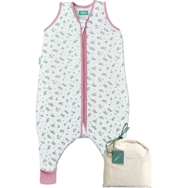 molis&co. Baby-Schlafsack mit Füßen. 0.5 TOG. Größe: 100 cm. Ideal für den Sommer. Bloom Pink. 100% Baumwolle (Oeko-TEX 100).