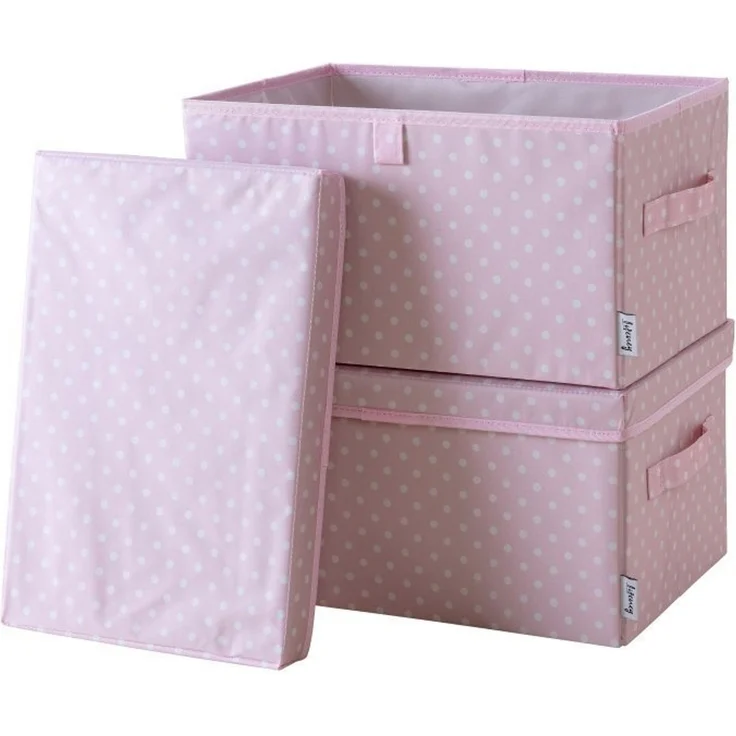 Lifeney Faltbox Aufbewahrungsbox Punkte, Rosa, groß, 2er Set – Bild 3