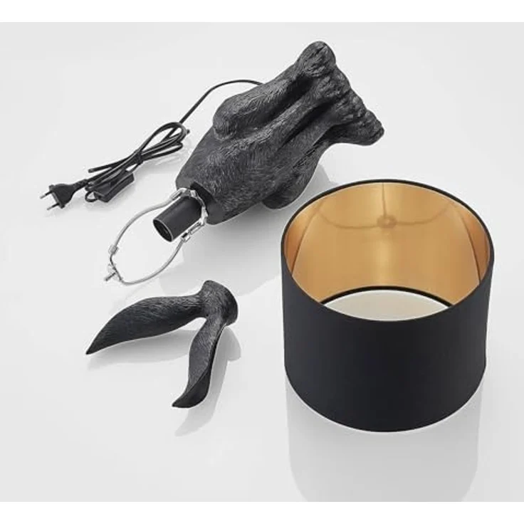 Lindby Tischleuchte Lorentina, Schwarz IP20, 1 x 15 W LED – Bild 4