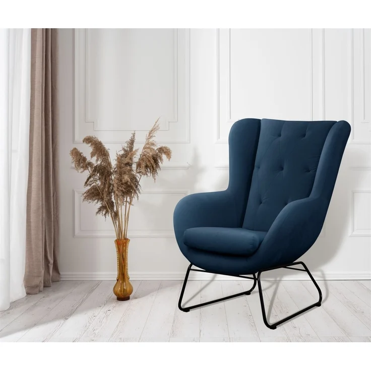 Sessel Designersessel ARTEMIS in Stoff Kronos Dunkelblau – Bild 1