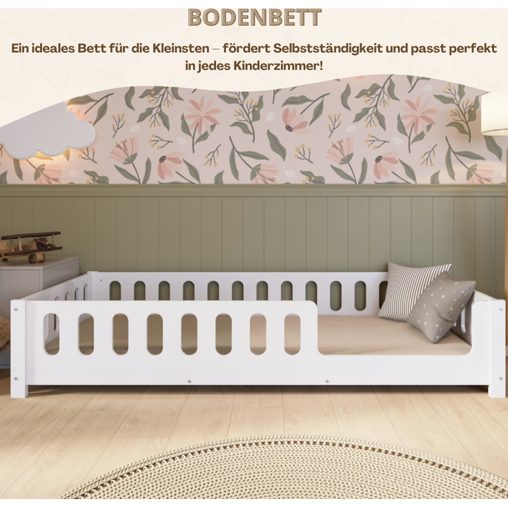 Crazy Pine 'Crazy Ethan' Kinderbett mit Rausfallschutz, Holz weiß, 90x190 cm, Rechts – Bild 7