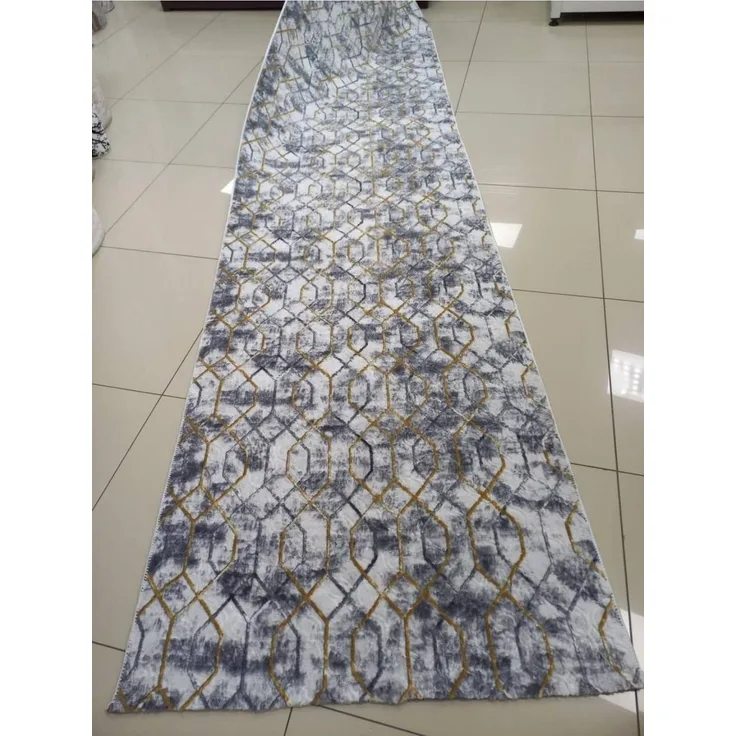 Gel-Läufer mit rutschfester Rückseite 80 x 350 cm Baumwolle Grau 88781652 [en. casa]