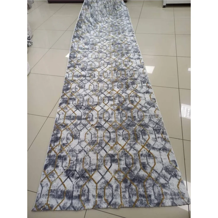 Gel-Läufer mit rutschfester Rückseite 80 x 350 cm Baumwolle Grau 88781652 [en. casa] – Bild 1