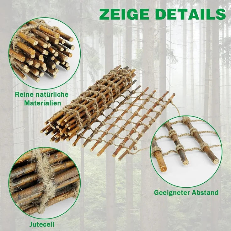 Coradoma Rankhilfe aus Weide für Kletterpflanzen 75x200 cm | Rankgitter mit Juteschnur, Gartenstütze für Pflanzenwachstum und Dekoration, Ranknetz Rankleiter – Bild 4