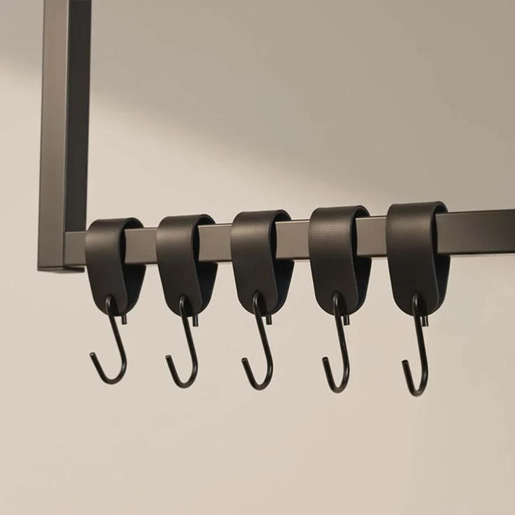 HOME DELUXE Garderobenleiste aus Metall inkl. Kleiderbügel und S-Haken SWAY Schwarz – Bild 6