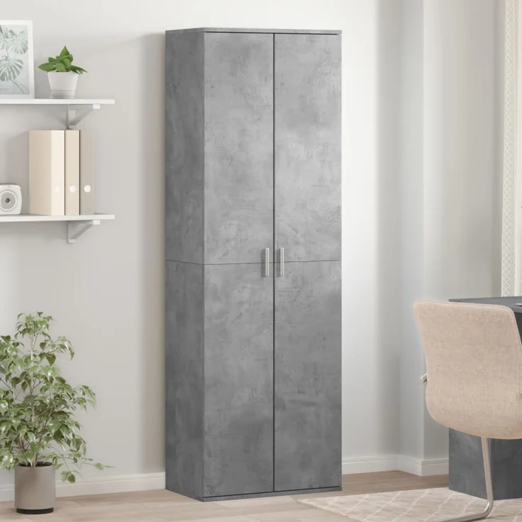 vidaXL Highboard Betongrau 60x35x180 cm Holzwerkstoff 3276668 – Bild 1