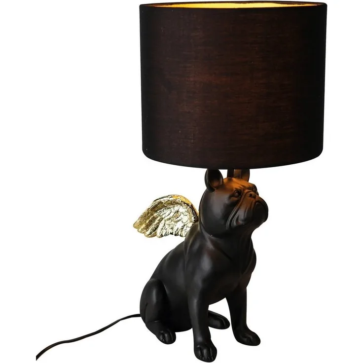 GILDE Tischleuchte GILDE Lampe Flying Bulli - schwarz - H. 55cm x D. 26cm
