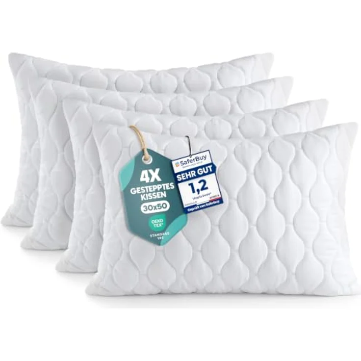 Utopia Bedding Kopfkissen 30x50 cm, 4er Set Dekokissen mit silikonisierter Faserfüllung für gemütliche Atmosphäre – Bild 1