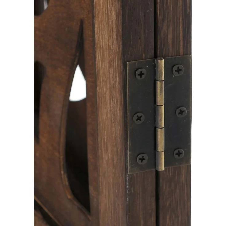 Paravent T568, Raumteiler Trennwand Sichtschutz Raumtrennung, Ornamente klappbar Paulownia Holz 170x240cm ~ braun – Bild 6