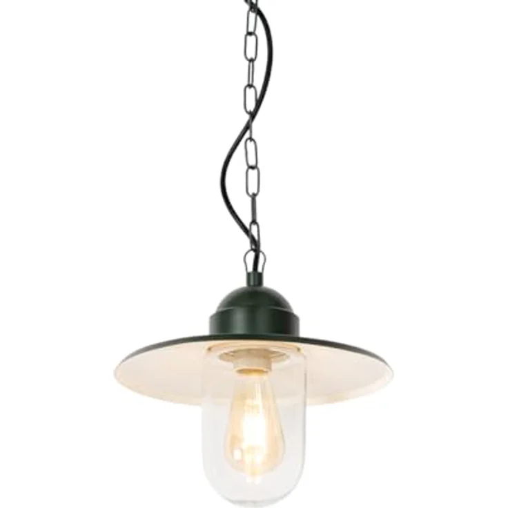 Qazqa Kansas, Moderne Pendelleuchte für den Außenbereich in Grün, max. 60W, IP44, dimmbar, E27 Fassung, 29.4 cm – Bild 1