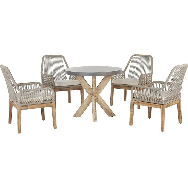 Gartentisch Set OLBIA Beton 90x90x76 cm Beige