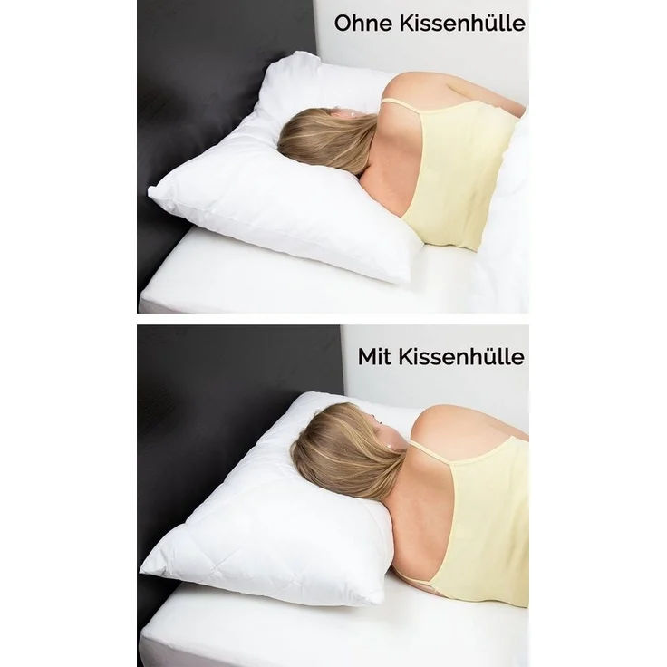 ZOLLNER Kissenbezug, (1 Stück), 40 x 60 cm, 50% Polyester, 50% Baumwolle, Schonbezug für Kopfkissen – Bild 3