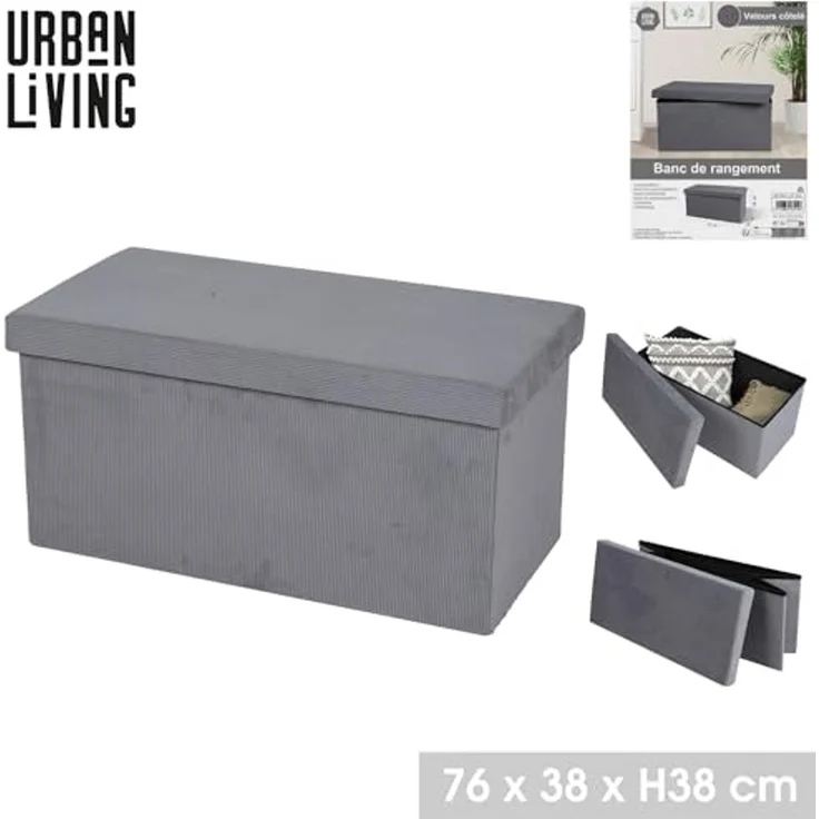 Urban Living faltbare SITZBANK CORD "velours côtelé" 53514 Denim/Grau – Bild 2