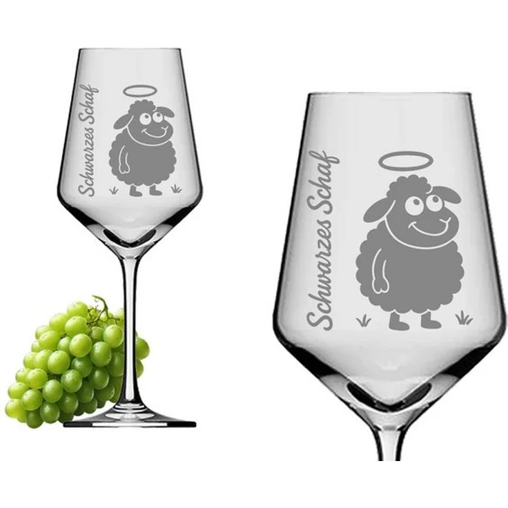 eXODA Weinglas Gravur Schwarzes Schaf 350ml – Spülmaschinenfest & elegant, 1-tlg, Glas, Atemberaubende Darstellung – Bild 4