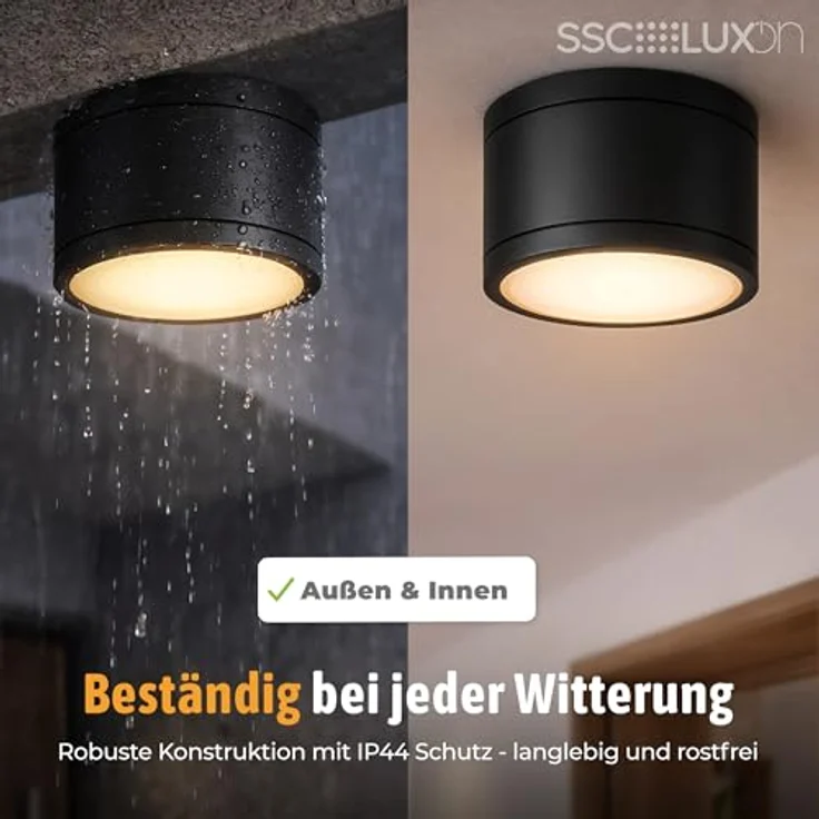 SSC-LUXon CELI-WX Aufbaustrahler flach, 4er Set, IP44, schwarz, Fassung für 1x GX53 (ohne Leuchtmittel) – Bild 4