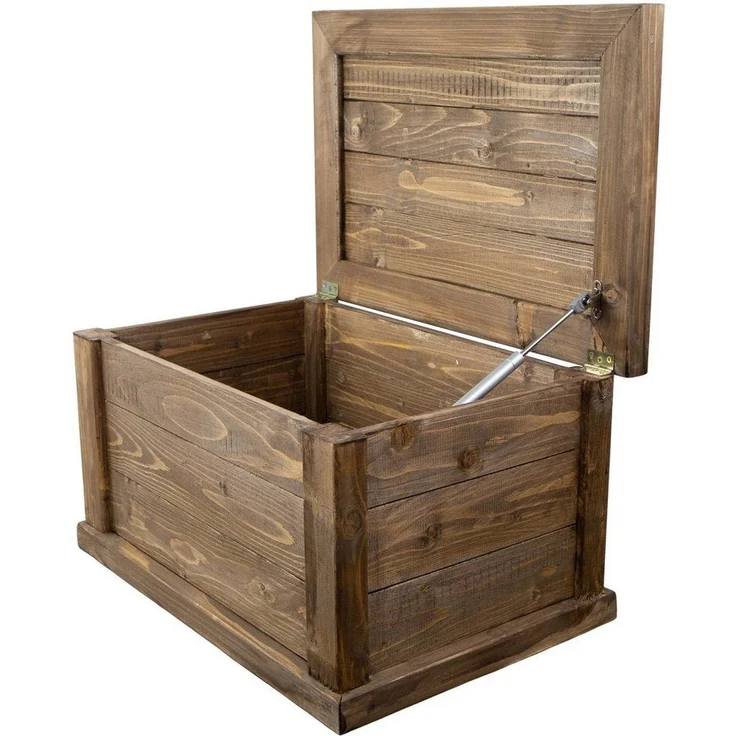 Kistenkolli Altes Land Allzweckkiste massive Holztruhe UK braun mit Zylinder 60x40x34cm Schatztruhe Spielze (Spar-Set) – Bild 3