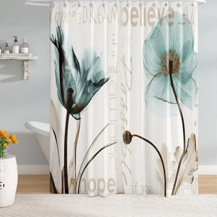 M&W DAS DESIGN Duschvorhang 180x200 Shower curtains Anti schimmel Waschbar Badezimmer gardinen – Bild 9