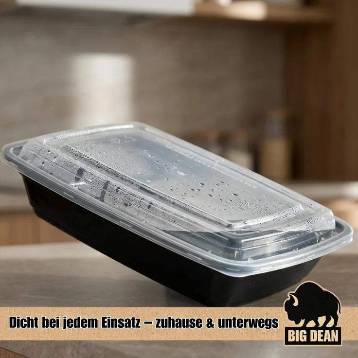 BigDean Lunchbox Wiederverwendbare Meal Prep Boxen mit Deckel (10 Stück), Kunststoff, (Set, 10-tlg, Meal-Prep Boxen), Auslaufsicher, Kompakt, Stapelbar, Mikrowellen & Spülmaschinenfest. – Bild 6