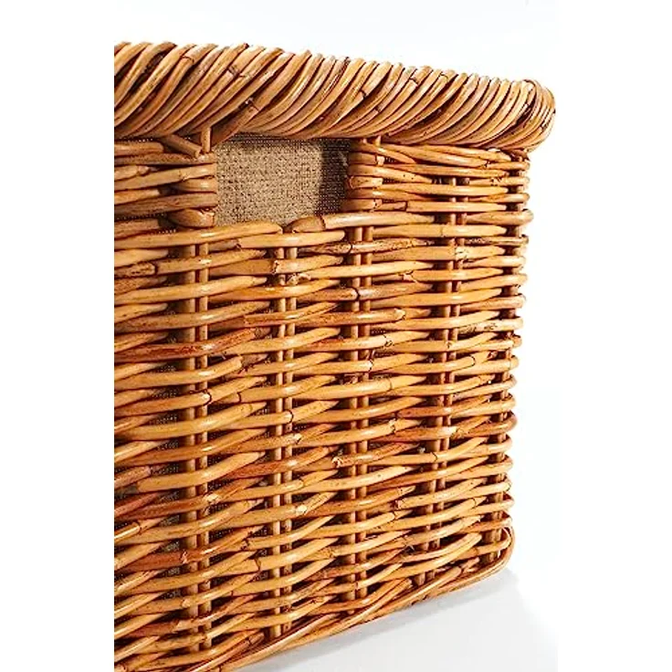 Kobolo Kaminholzkorb Holzkorb Rattan lacak mit abnehmbarem Leinenstoff – Bild 6