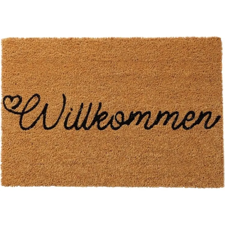 BOLTZE Fußmatte Fußmatte WILLKOMMEN natur mit schwarzer Schrift 60x40cm Kokosfaser und