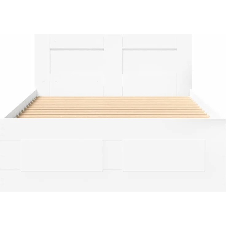 vidaXL Bettgestell mit Kopfteil ohne Matratze Weiß 90x200 cm 3295583 – Bild 5