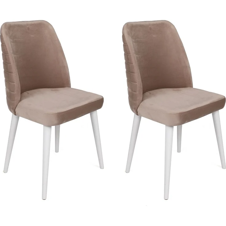 Skye Decor 'Tutku-324 V4' Stuhlset (4-teilig), Beige / Weiß, 50 x 90 x 49 cm – Bild 5